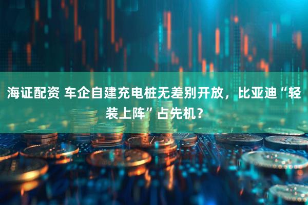 海证配资 车企自建充电桩无差别开放，比亚迪“轻装上阵”占先机？